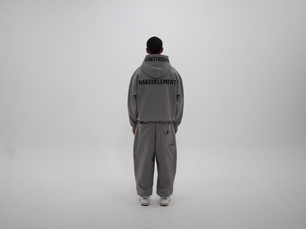 NAKEDELEMENT Heavyweight Hoodie — Grey (410 GSM)