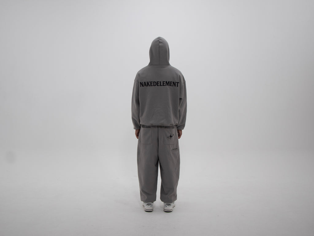 NAKEDELEMENT Heavyweight Hoodie — Grey (410 GSM)