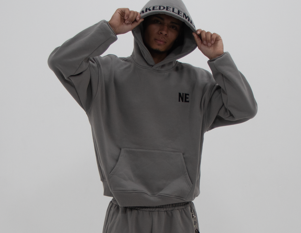 NAKEDELEMENT Heavyweight Hoodie — Grey (410 GSM)
